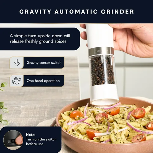 Vista 3 de Home Hero Juego de Molinillo Eléctrico de Sal y Pimienta - Juego de Molinillo de Sal y Pimienta Automático Recargable. Saleros y Pimenteros