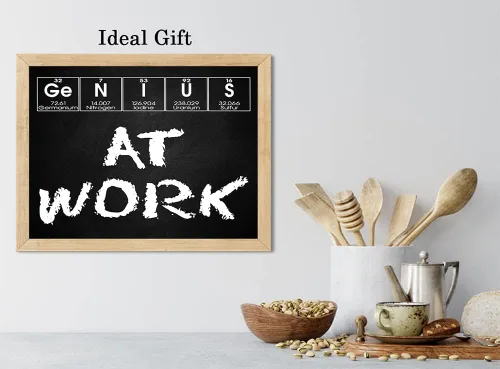 Vista 2 de Genius At Work - Póster científico divertido sin marco de 14 x 11 pulgadas, regalo de arte químico para laboratorio de ciencias, dormitorio