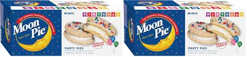 Vista 5 de MoonPie - Mini pasteles de fiesta de cumpleaños, galleta de vainilla, 10 unidades, 10 onzas, sin lácteos