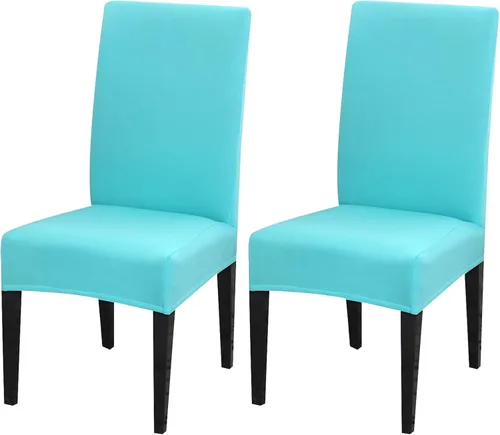 Vista 34 de Juego de 4 fundas para sillas de comedor, fundas elásticas de elastano para sillas de comedor, extraíbles y lavables, protectores desmontables