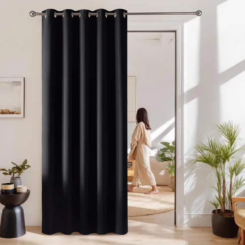 Vista 59 de RYB HOME Cortinas portátiles para puerta con privacidad, cortinas opacas y aislantes térmicas para dormitorio, armario, sala de estar, comedor