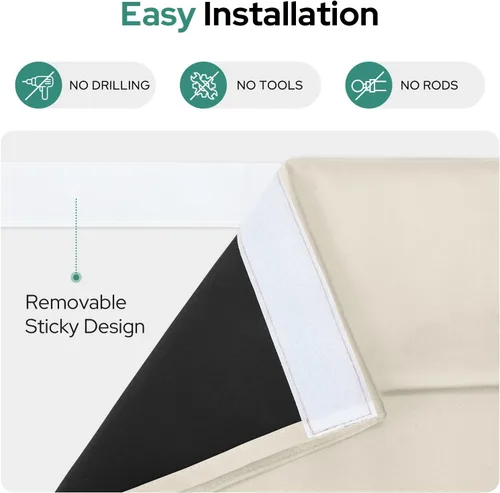 Vista 5 de HOMEIDEAS Cortinas 100% Opacas para Luces Laterales de Puerta Principal, Cubierta de Ventana de Puerta de Aula, Persianas de Privacidad