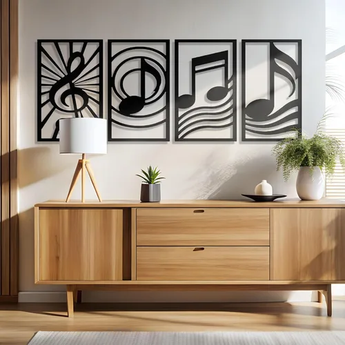 Vista 9 de GALLERY GRACE Decoración de pared de metal, juego de 4 paneles abstractos de paisaje de 11 x 16 pulgadas para sala de estar, oficina o dormitorio