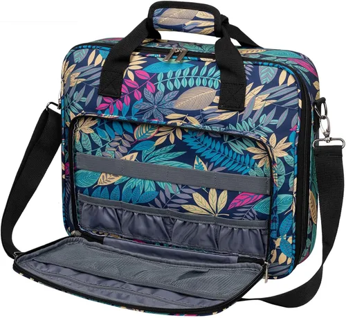 BAGLHER Bolsa organizadora de punto de cruz y bordado, gran almacenamiento portátil para proyectos con 3 compartimentos, funda de transporte para