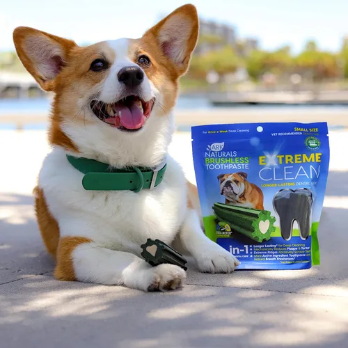 Vista 6 de ARK NATURALS Pasta de dientes sin cepillo de limpieza extrema para razas grandes, bolsa de 18 oz, masticable dental para perros de larga duración