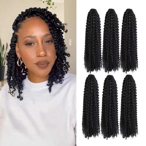 Cabello de estilo Passion Twists de 14 pulgadas, cabello ondulado de ganchillo para mujeres negras, cabello rizado bohemio para trenzas de mariposa,