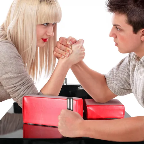 Vista 2 de INNOLIFE Mesa de batalla profesional de lucha con brazo con correa de muñeca, mesa de entrenamiento de competición para gimnasio en casa