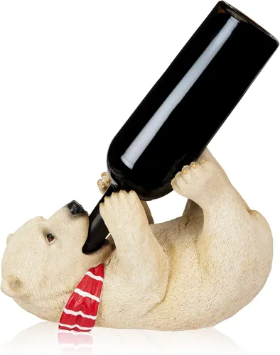 Vista 11 de TRUE - Soporte de vino de poliresina asombroso con diseño de caimán, marrón, capacidad para 1 botella, montaje en mesa