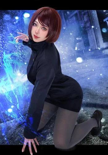 Vista 6 de DAZCOS Ieiri Shoko - Disfraz de cosplay, falda de talla estadounidense para mujer, uniforme con medias