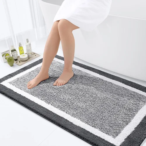 Vista 19 de OLANLY Alfombras de baño 24x16, tapetes de baño extra suaves y absorbentes de microfibra, antideslizantes, lavables a máquina, secan rápido