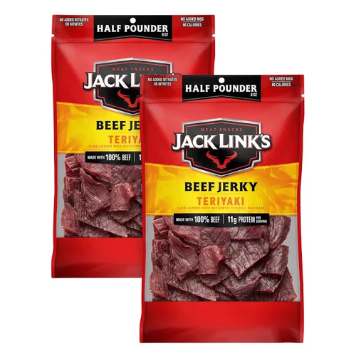 Vista 13 de Jack Link's carne de res Jerky, original, bolsa grande de media libra - bocadillo de carne sabrosa, listo para comer, aperitivos de proteína con 10g