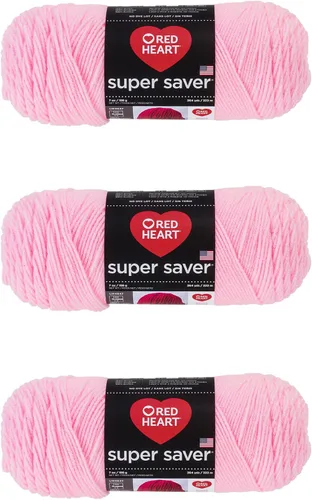 Vista 46 de Red Heart - Hilo Super Saver, color baya, paquete de 3