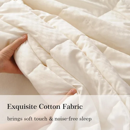 Vista 6 de CUDDLE DREAMS Relleno de edredón de lana, 100% relleno de lana australiana con carcasa de algodón suave y silencioso, calidez natural