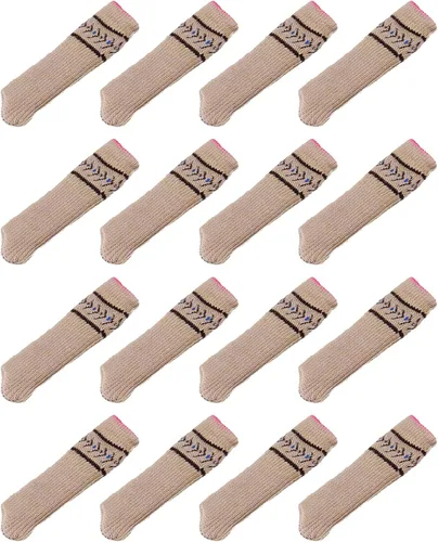 Vista 8 de uxcell Calcetines para patas de silla, 16 unidades, calcetines de muebles de punto, protectores de pies de mesa para suelos de madera (marrón oscuro)