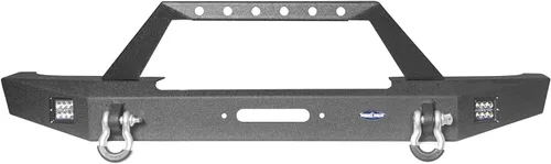 Vista 5 de Hooke Road XJ Parachoques delantero con placa de cabrestante para Jeep Cherokee XJ 1984-2001, parachoques de cabrestante de acero con luces LED