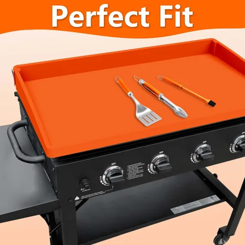 Vista 2 de BANGIE Alfombrilla de silicona de 28 pulgadas para accesorios Blackstone, cubierta completa antideformación y resistente a los rayos UV