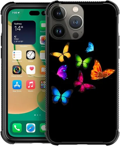 Vista 26 de CARLOCA Funda compatible con iPhone 15 Pro Max, diseño de gato negro de Mumbai Clivia, ultra protección, a prueba de golpes, de silicona suave, TPU