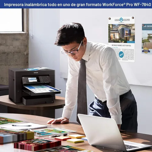 Vista 6 de EPSON, WorkForce Pro WF-7840 - Impresora inalámbrica todo en uno de gran formato con impresión automática a 2 caras hasta 13x19 pulgadas, ADF de 50