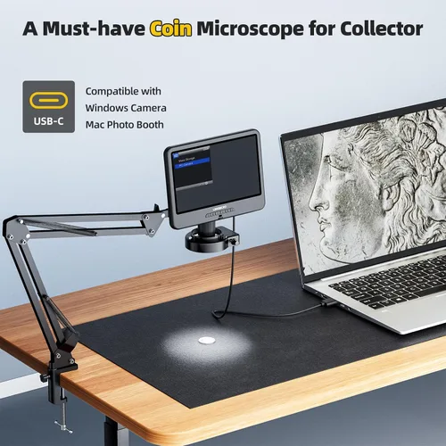 Vista 6 de LM109A Microscopio Digital de 10,1", soporte de brazo flexible con Negro
