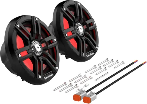 Vista 4 de Rockford Fosgate M2-65B Color Optix 6.5 "2-Way Coaxial Multicolor LED Iluminado Altavoces Marinos - Negro/Acero Inoxidable (Par)