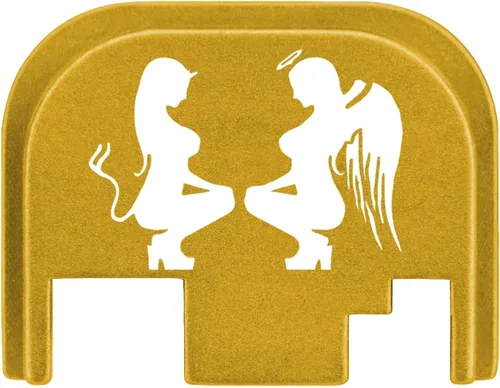 Vista 14 de NDZ Performance Gen 1-4 Rear Slide Cover Plate for Glock 9mm .40 .357 .45 Laser Engraved Popular Images in Black Aluminum - Choose Image