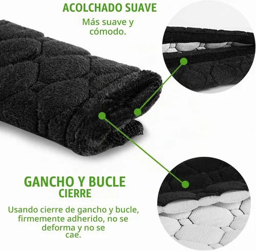 Vista 3 de Paquete de 5 fundas suaves para cinturón de seguridad de automóvil, cómodas almohadillas para cinturón de seguridad de automóvil, protección de Negro