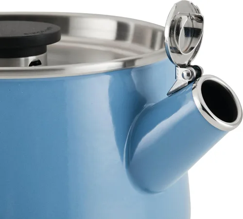 Vista 14 de KitchenAid Teakettles - Tetera silbadora de acero esmaltada y lista para inducción, tapa de acero inoxidable, 2 cuartos de galón, terciopelo azul