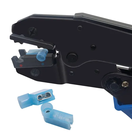 Vista 4 de smseace HS-07FL Alicates de crimpado de trinquete utilizado para engarzar 1.5-2.5 mm² (15-13 AWG) para conectores de terminales hembra, herramientas