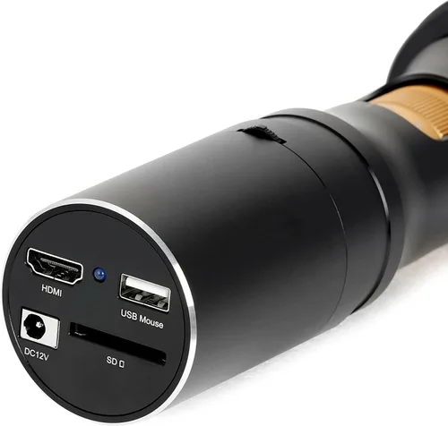 Vista 4 de AmScope - Microscopio digital todo en uno HDMI de 1080p con óptica de zoom + anillo de luz - DM756D-H1080