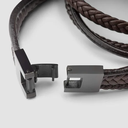 Vista 7 de SERASAR Premium Leather Wrap Bracelet Wrap for Men in Black & Brown Different Lengths Stainless Steel Clasp Includes Jewelry Box Great Gift for