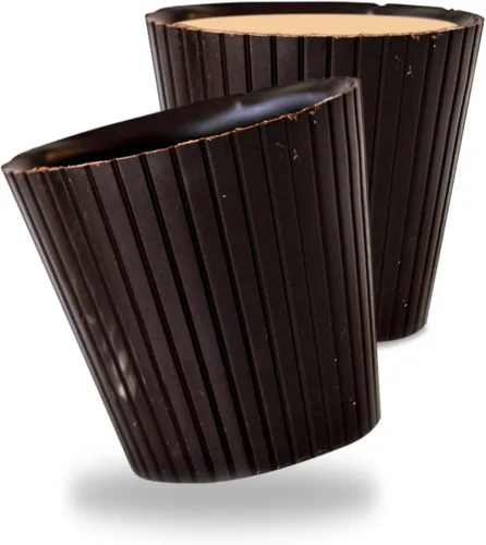 Lang's Chocolates Vasos de chupito de chocolate negro - Chocolate Kosher sin lácteos - Taza de postre sin gluten - Grandes vasos de chupito de