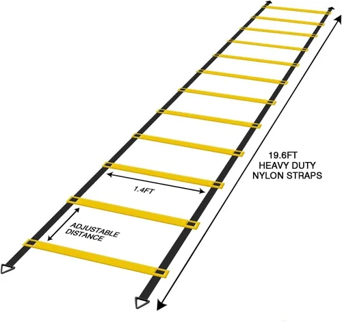 Vista 7 de AIIAJJE Agility Ladder Agility Training Ladder Speed 12 Rung 20ft with Carrying Bag