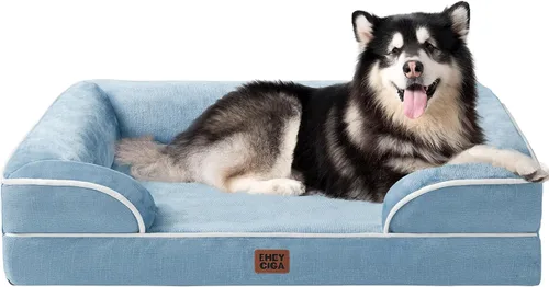Vista 99 de EHEYCIGA – Cama ortopédica impermeable para perros pequeños, de espuma viscoelástica tipo caja de huevos, con bordes elevados y base antideslizante