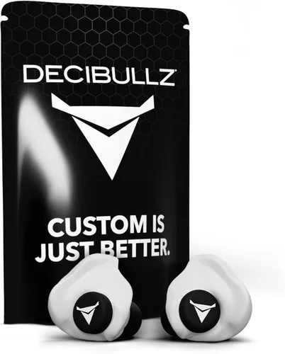 Vista 10 de Decibullz Tapones para los oídos con reducción de ruido de 25 decibelios para protección auditiva, tapones para los oídos reutilizables moldeados a
