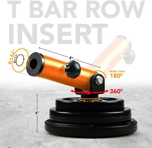 Vista 2 de Yes4All T-Bar Row Plate Post Insert Landmine Attachment – Fit 1" & 2” Olympic Bars – Full 360° Swivel & Easy to Install