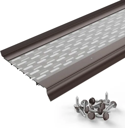 Vista 34 de Micromesh 5 pulgadas Gutter Guards Leaf Protection, 1 Pies Paquete de muestra Bronce oscuro, Malla de acero inoxidable, Cubiertas de canalón