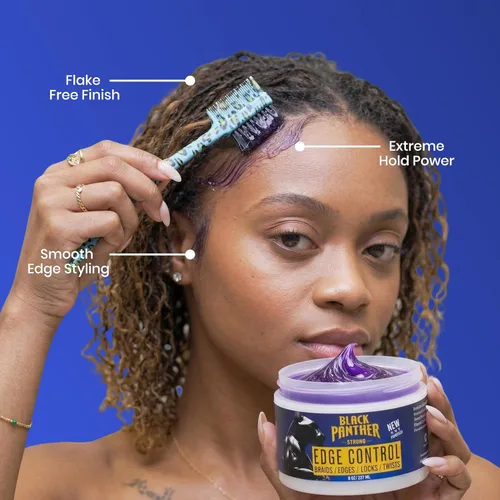 Vista 4 de Control de bordes flexible y fuerte sujeción para cabello natural y relajado, excelente gel trenzado - Control de bordes 4C instantáneo natural.