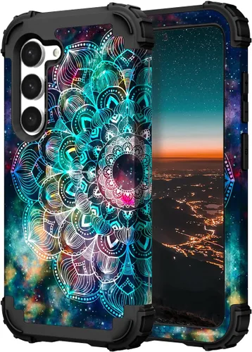 Vista 9 de Hocase Funda para Galaxy S23 Plus, protección resistente a prueba de golpes, parachoques de goma de silicona suave+funda protectora híbrida