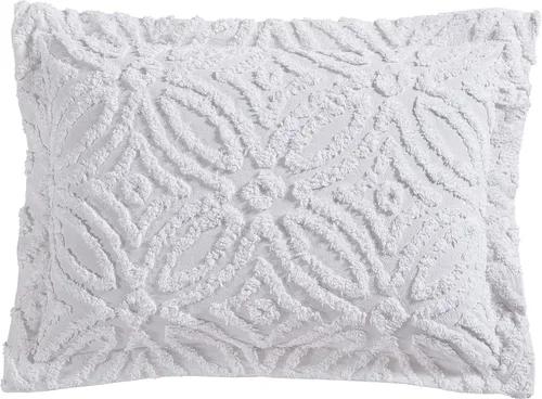 Vista 12 de Beatrice Home Fashions Colcha de Chenilla con Patrón Wedding Ring, Full, azul
