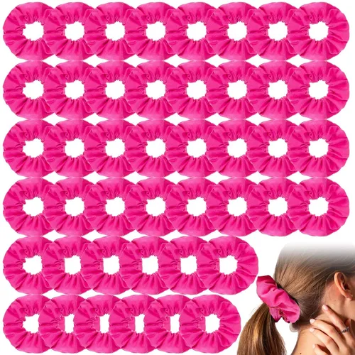 Vista 8 de Tigeen 24 coleteros suaves a granel de algodón de colores sólidos, bandas elásticas gruesas para coleta de caballo para mujer, accesorios