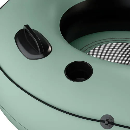 Vista 7 de Retrospec Siesta Float - Tubo inflable para río de 48 pulgadas Flotador de agua resistente con respaldo y portavasos 300 libras Kit