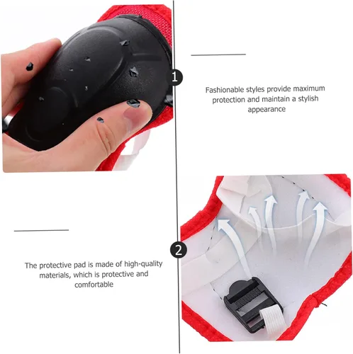 Vista 4 de 2 juegos de equipo de patinaje sobre ruedas, traje de ciclismo, rodilleras para niños, rodillera para deportes montar, coderas al aire libre, kits
