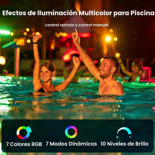 Vista 6 de SURAIELEC Luces LED de spa de 6 pulgadas, luces de piscina que cambian de color de 12 V CA para piscina enterrada, luz de spa subacuática