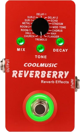 Coolmusic Pedal de múltiples efectos Pedal de guitarra digital con 16 efectos True Bypass