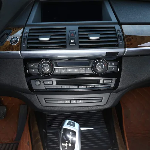 Vista 10 de Marco de la caja de la perilla del volumen del aire acondicionado de la consola del coche del ABS para BMW X5 X6 E70 E71 2008-2013 Accesorios