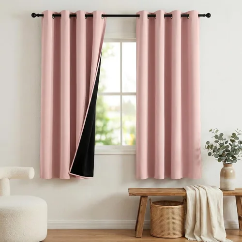 Vista 25 de NICETOWN Cortinas 100% Opacas Cortas de 36 Pulgadas de Largo para Dormitorio, Privacidad Aislamiento Térmico con Ojales Cortinas de Ventana