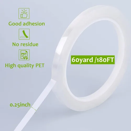 Vista 2 de GLAMFIELDS 6 rollos de cintas florales de 1/4 pulgadas, cinta floral transparente, cinta floral blanca para envoltura de tallo de ramo, cinta