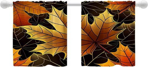 Vista 30 de Shrahala Beige Art Tier Curtains for Kitchen Windows, Brown Words Spiritual Cafe Curtain Multilayer Polyester Blackout Half Valances for Windows 2