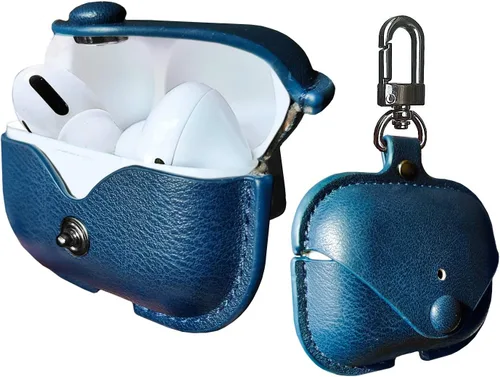 Vista 9 de MODOS LOGICOS Funda de carga de cuero para Apple AirPods Pro, seguro Snap-Fastener compatible con AirPods Pro de 1ª y 2ª generación, color negro