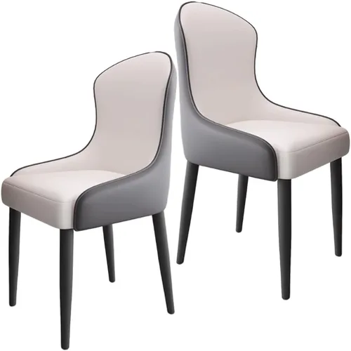 Vista 22 de YVYKFZD Leather Dining Chairs, Dining Room Chairs Set of 2/4, Kitchen Chair with Metal Leg and Backrest, Upholstered Comfy Side Chair, for Bedroom